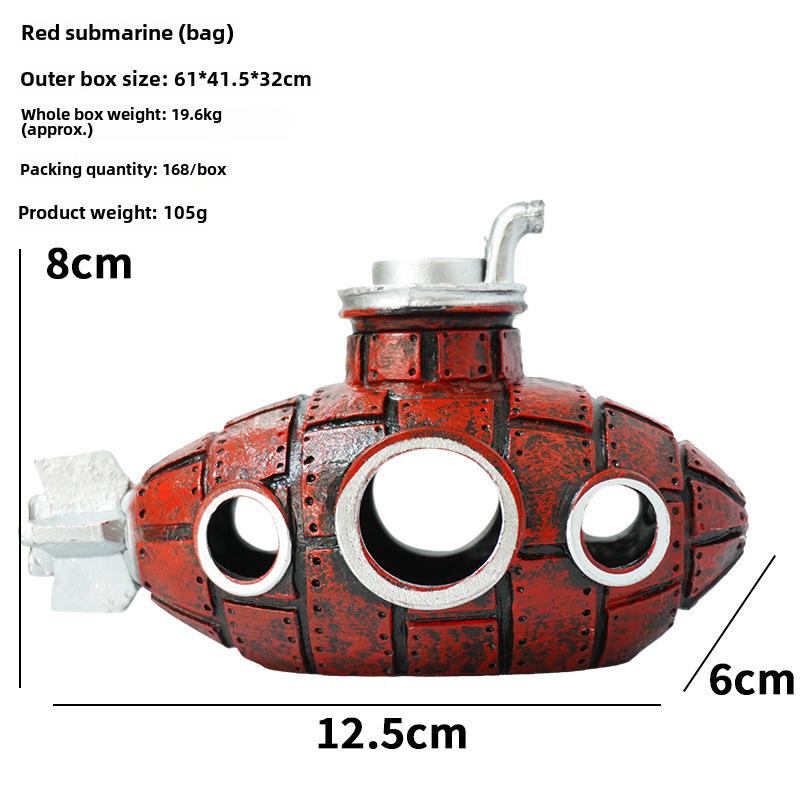 Xiaohongshu Aquarium PVC Submarine-Themed Hiding Decor for Fish and Shrimp Tanks