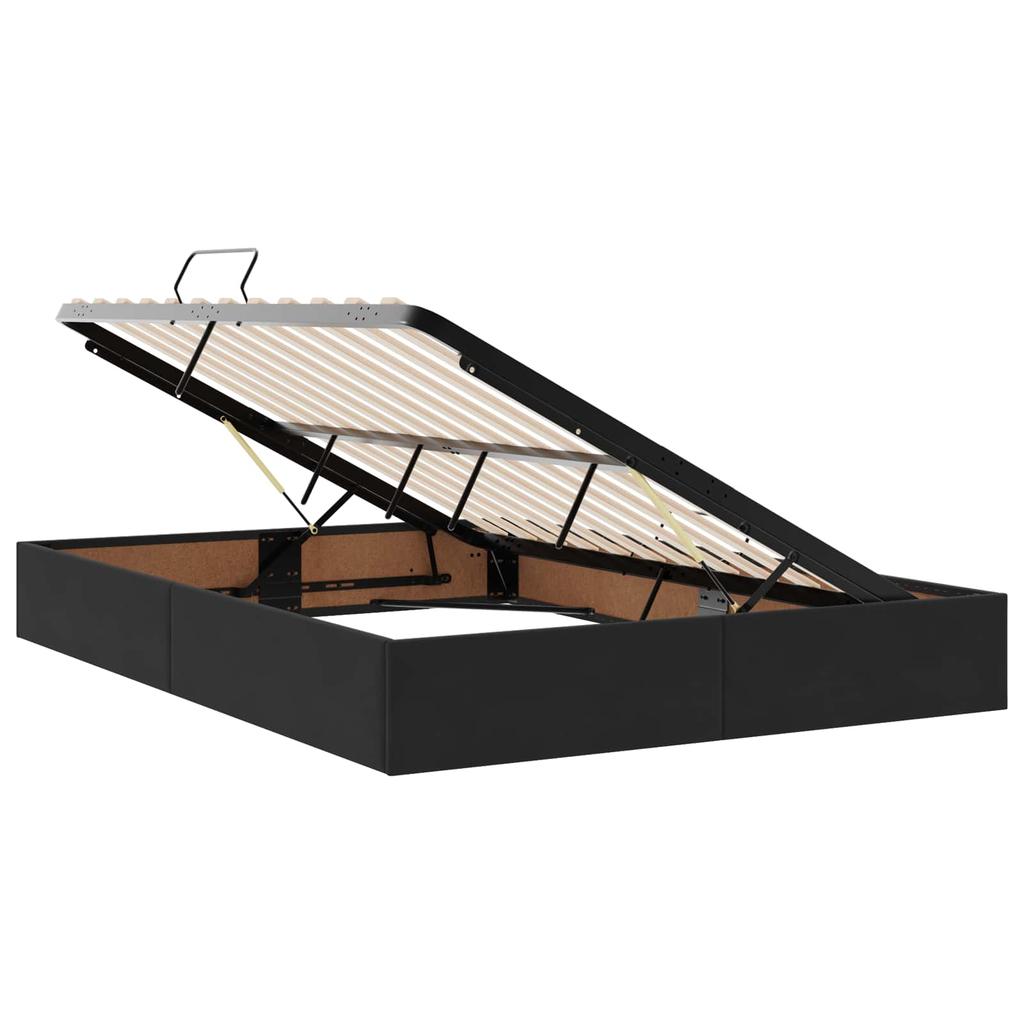 Ottoman Bed Frame with Storage Black 140 x 200 cm Velvet