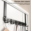 Metal Over-the-Door Hook Rack with 6 Hooks for Clothes, Coats, Hats, and Towels - No Punching Required, Ideal for Home, Bathroom, and Kitchen