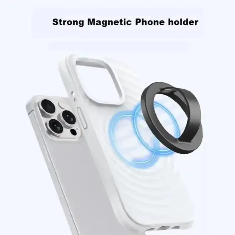 Magnetic Silicone Soft Finger Strap Phone Ring Holder for Magsafe IPhone 16 Universal Stand Support Mac Safe Loop Grip Bracket