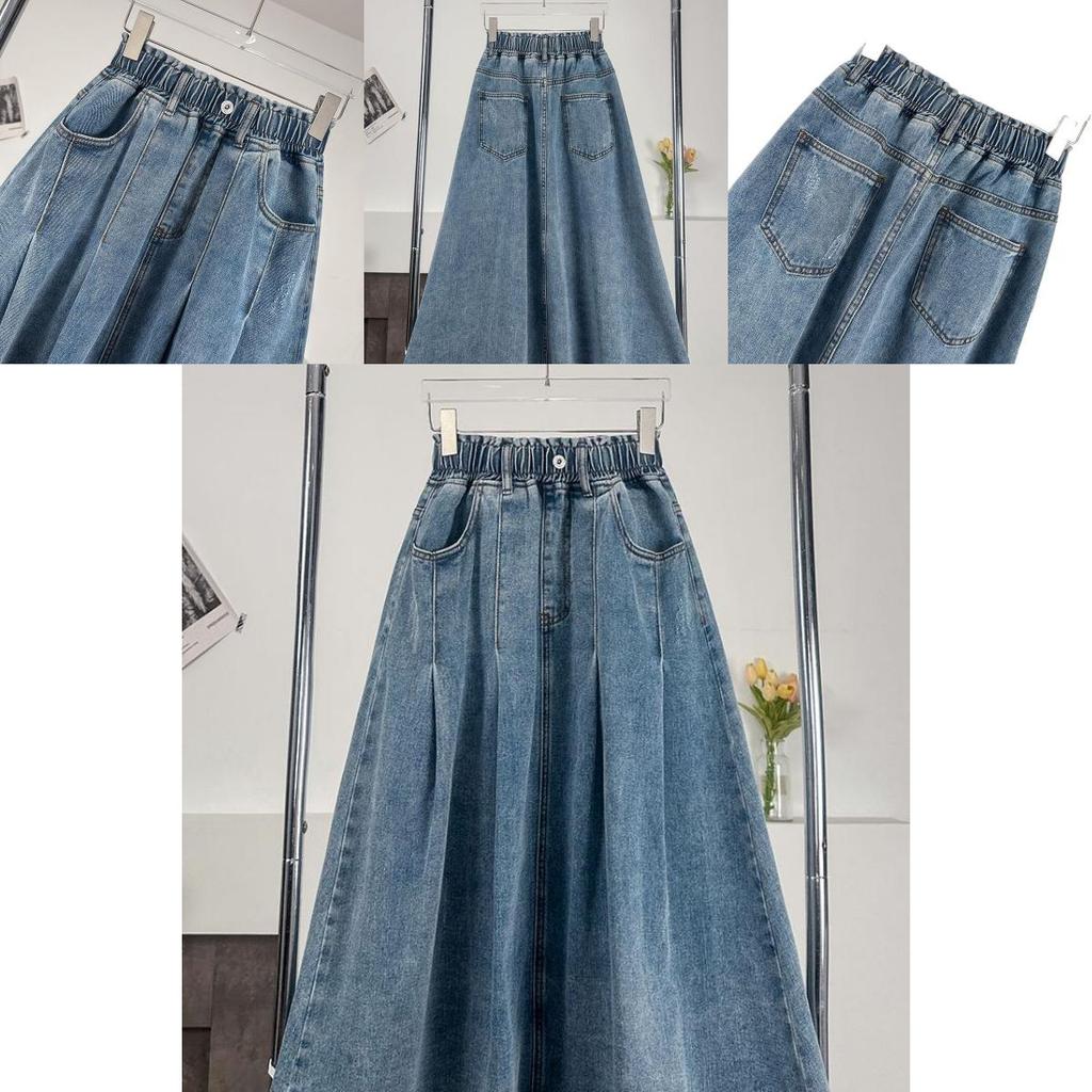 Denim A Line Skirt For Plus Size Women With Button Details For Fall 2025