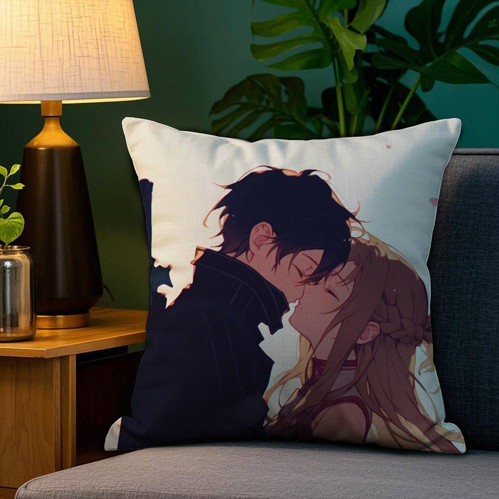 S-Sword Art O-Online SAO Pillow Case Sofa Living Room Bedroom Double-sided Printing Square Cushion Nap Time Pillow Case