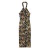 Herbstliches europäisches und amerikanisches Damenkleid mit Print und Kragen