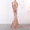 Šaty Dlouhé večerní flitry s rybím ocasem Štíhlé společenské večerní šaty