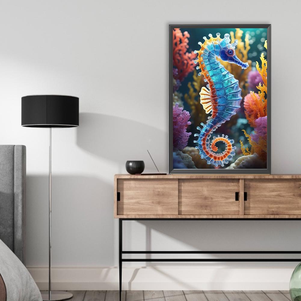 5D DIY Full Round Drill Diamond Painting Seahorse Home Decor Art Craft 40x60cm