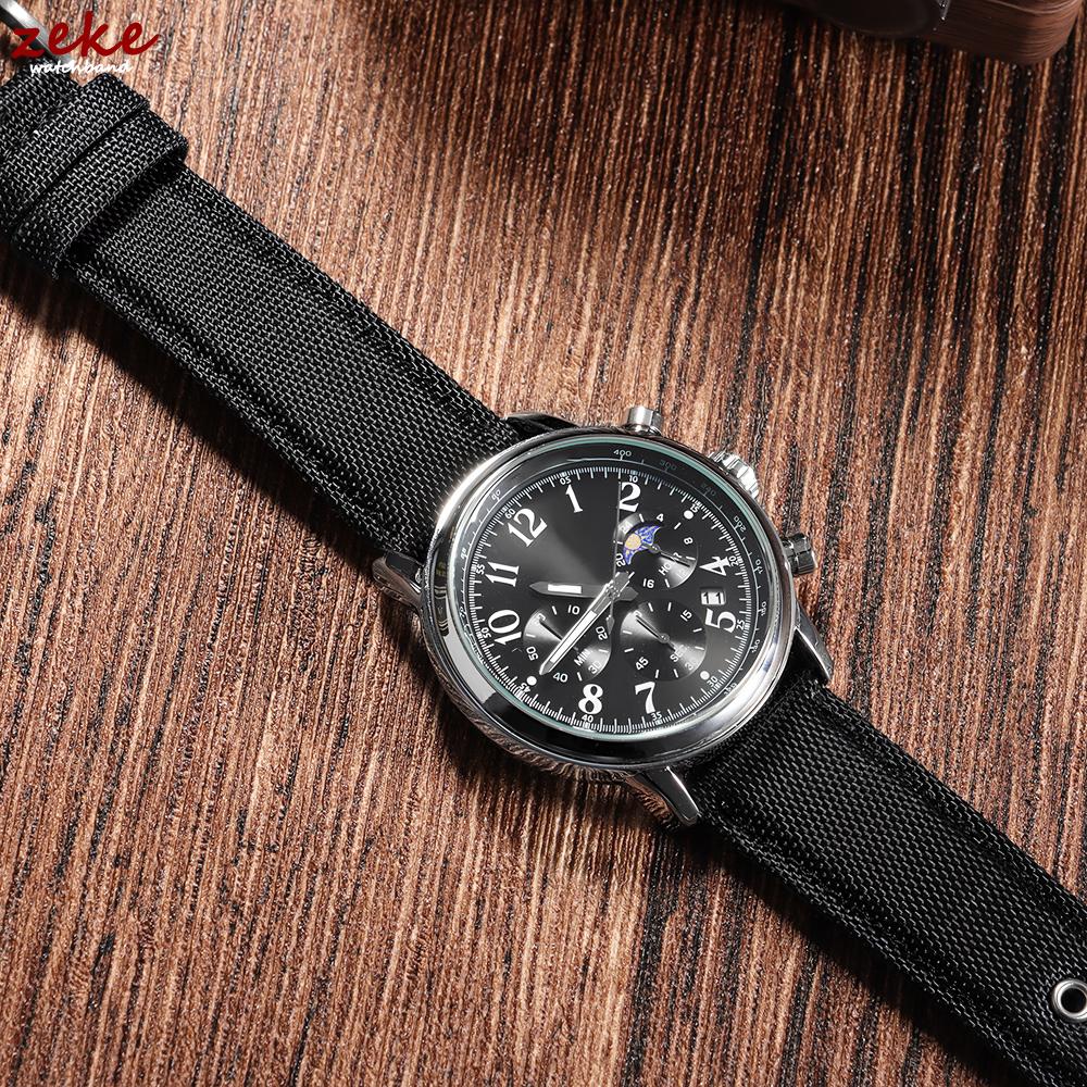 Sailcloth Watch Strap Matte Buckle Bracelet 22mm for Seiko Business Nylon Leather Waterproof Belt Men Women Quick Release Bands