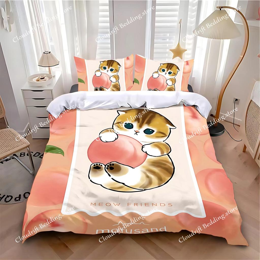 New Duvet Cover Pillowcase Bedding Set Hot Cute M-MofusandS Adult Boy Girl Bedroom Decoration Children Single Double Large Size