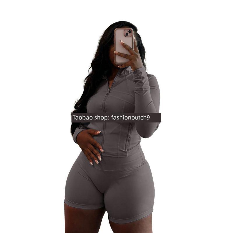 

Повседневный сексуальный облегающий комплект из двух предметов: шорты 2025 Grey 2XL