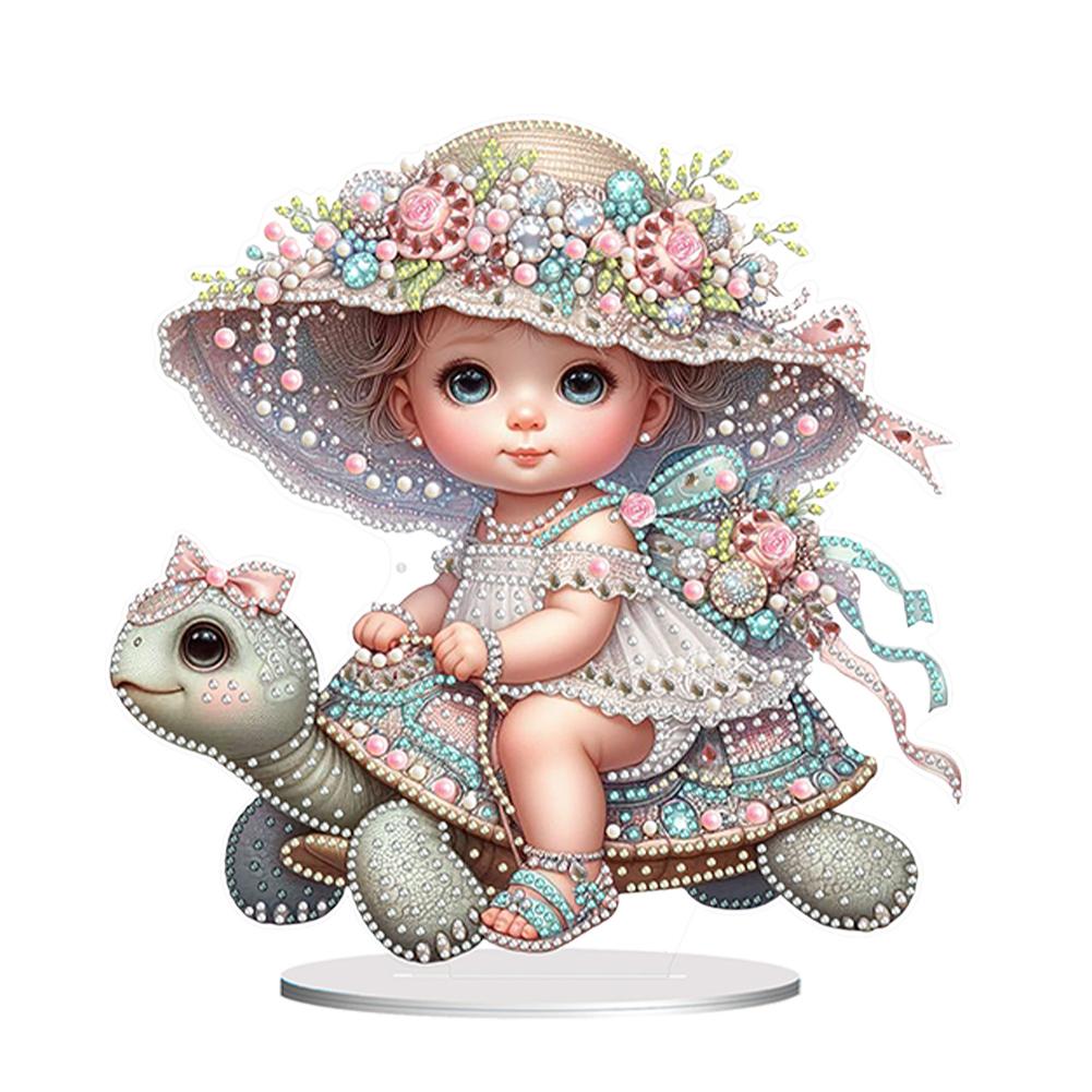 Acrylic 2D Flat Print DIY Table Top Diamond Painting Ornament Kits Desktop Diamond Art Kits Diamond Painting Desktop Decorations