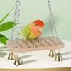 Wooden Bird Hanging Swing with Hook Bird Toy Hammock Parrot Swing Toy  Small Pet Entertainment