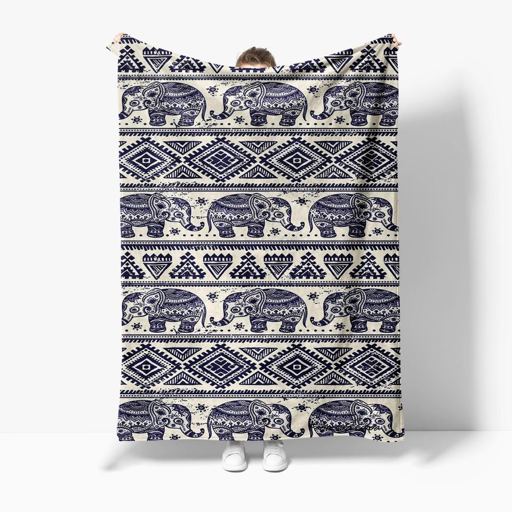 Creative Homewares Unisex Boho Moroccan Kilim Tribal Pattern Blanket Throw Sofa Bed Cover Cotton Decorative Cushion Warm Soft Blankets