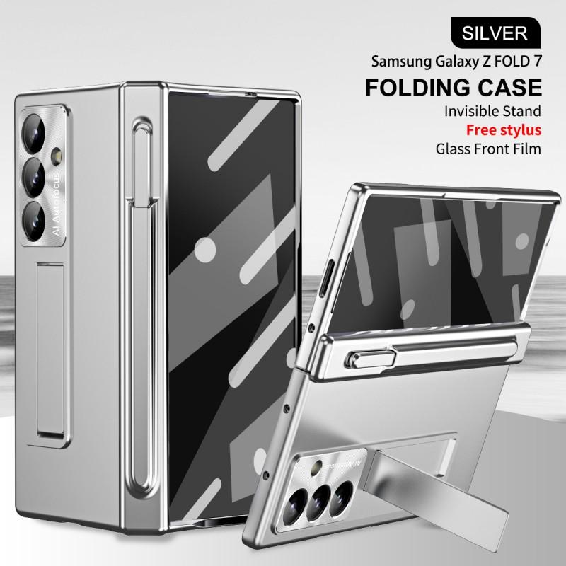 Galaxy Z Fold8 Case With Dual Hinge Support Pen Slot Electroplated Transparent Full Coverage Protective Cover
