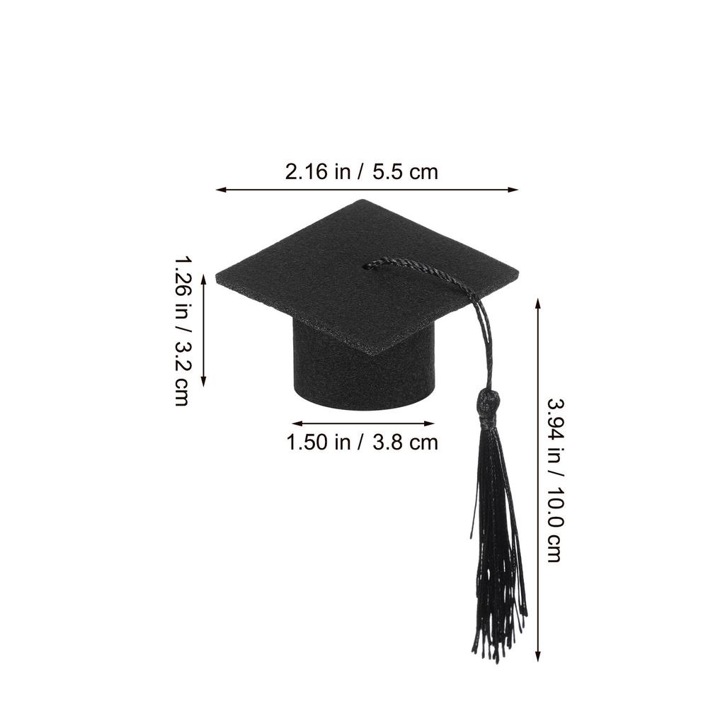 Fashion Creative Mini Doctorial Hat Tassel Cap Red Wine Bottle Decoration Christmas Holiday Table Decoration Mini Doctorial Hat