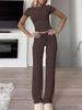 2026 European Casual Short-Sleeve Top & Long Pants Set for Home, Sports & Yoga