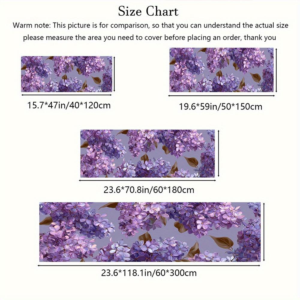 1Pcs Pastoral Style Purple Lilac Flower Non-Slip Washable Area Rug Runner for Entryway, Living Room, Bedroom & Patio