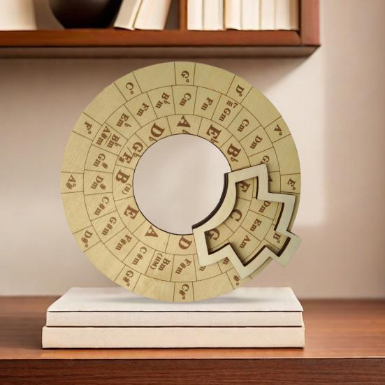 Wooden Chord Wheel Circular Melody Tool Fifths Wheel Music Learning