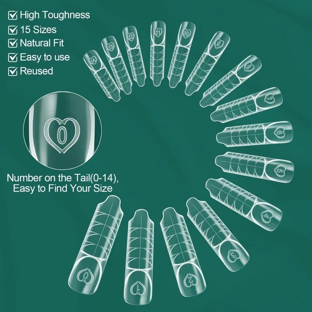 75/150Pcs Transparent Space Nail Forms Reusable Poly Gel Forms  Manicure Tools