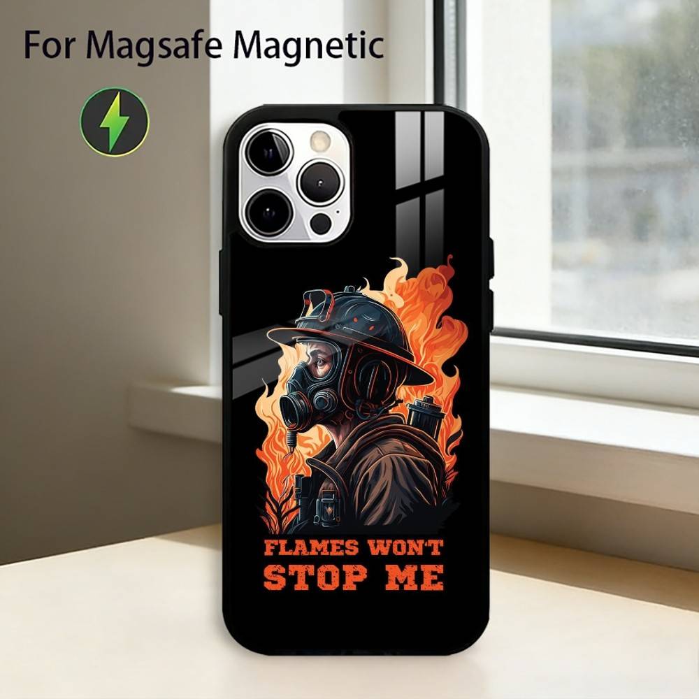 

F-Fireman Firefighter Phone Case For iPhone17,16,15,14,13,12,11 Plus,Pro Magnetic with Magsafe Wireless Charging iPhone12PRO