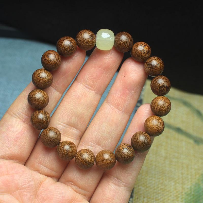Golden Sandalwood 10mm Beaded Bracelet, DIY Style, Fashion Jewelry for Men and Women