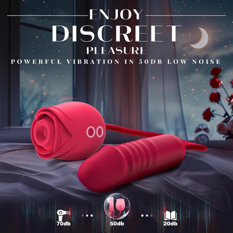 Female vibrator Dildo sex toy with thrust G-spot vibrator and 10 clitoral nipple stimulation sucking modes anal dilator adult sex toy couple
