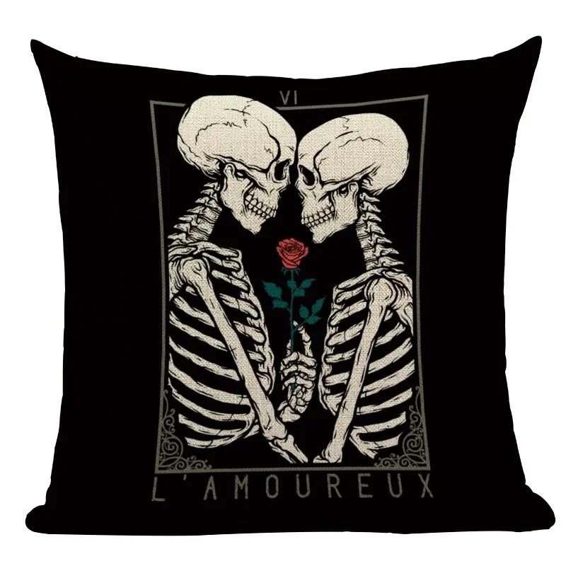 Dark Tarot, Gothic Style Double-Sided Printed Pillow Cover Short Plush Suitable Living Rooms Bedrooms Sofas Throw Cushion Cover