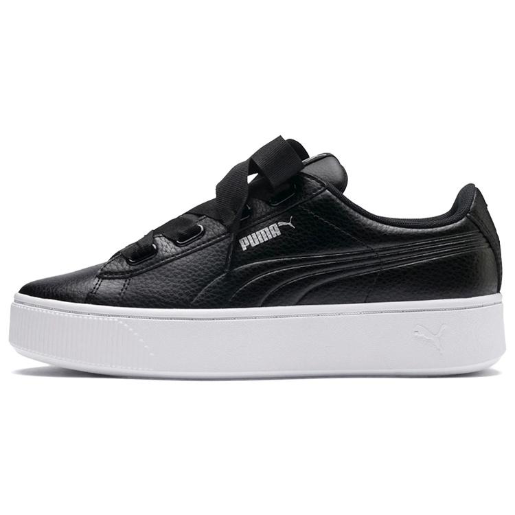 (WMNS) PUMA Vikky Stacked Ribbon Core Sneakers Black/White Women s 369112-01 EU 38.5