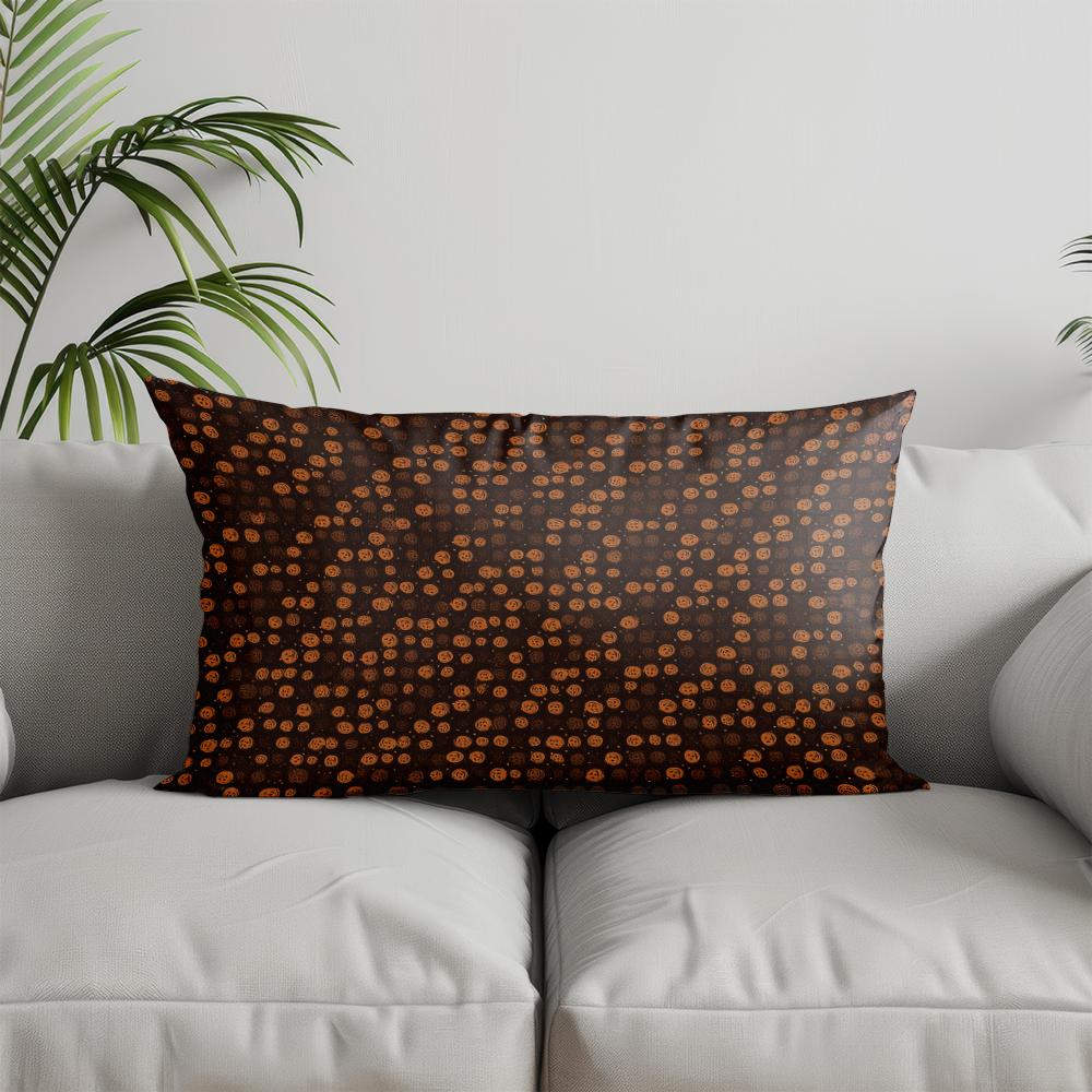 Home Decor Halloween-themed Ghosts & Pumpkins Suitable For Sofa Bedroom Car Pillow Cover Cushion Rectangular Back Cushion