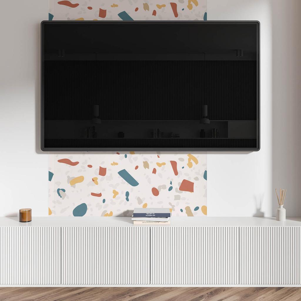 Panel Dekoracyjny Z Grafiką Przyklejany 100X50 Cm Abstrakcyjny Wzór Z Kształtami