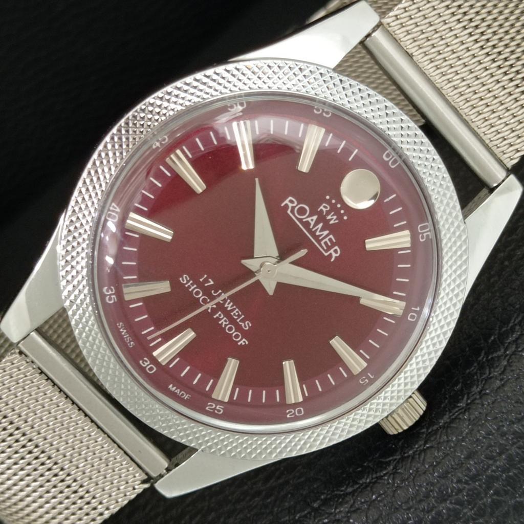 

HAND-WINDING SWISS MENS REFURBISHED VINTAGE RED COLOR DIAL WATCH a707149-1