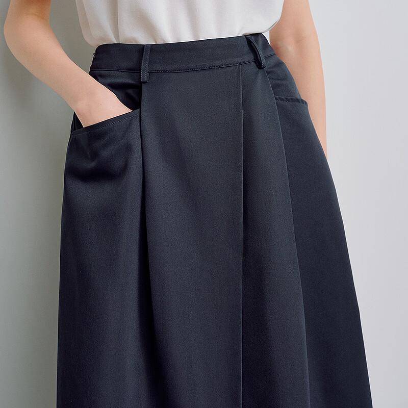 Chuyu Women's Elastic Waist Origami Cocoon Midi Skirt