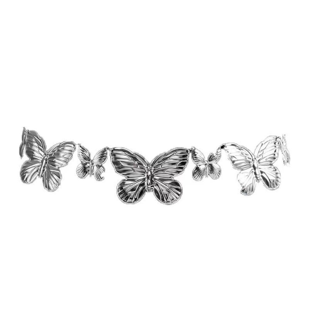 Bohemia Ethnic Sliver Color Copper Coin Butterfly Waist Chain for Women Fashion Skirt Jeans Decoration Versatile Belt Jewelry