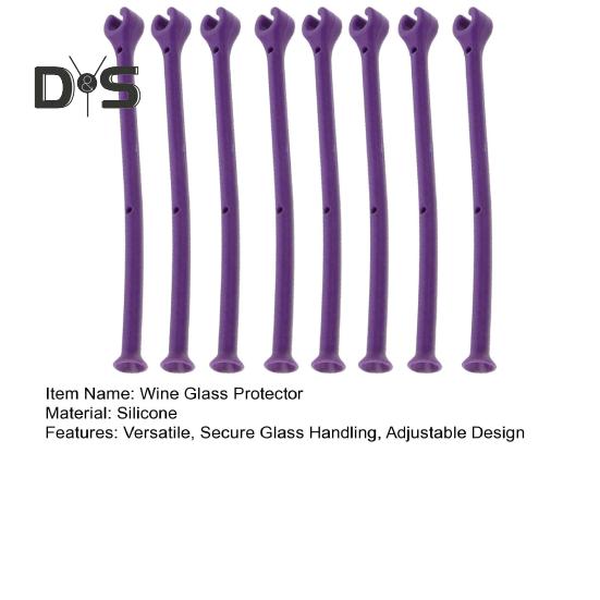 4/8Pcs Dishwasher Wine Glass Protector Tether Silicone Dishwasher Attachment Stemware Saver Flexible Holder Top/Bottom Rack BPA-Free Kitchen Tool