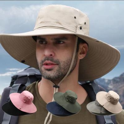 Terylene Outdoor Fishing Hats Wide Brim Breathable Anti UV Bucket Cap Outdoor Activities