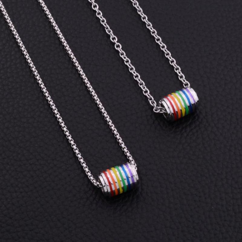Collana Ciondolo Amore Arcobaleno Doppio Strato Collana Orgoglio Lesbico Gay Per Uomini Donne Gioielli