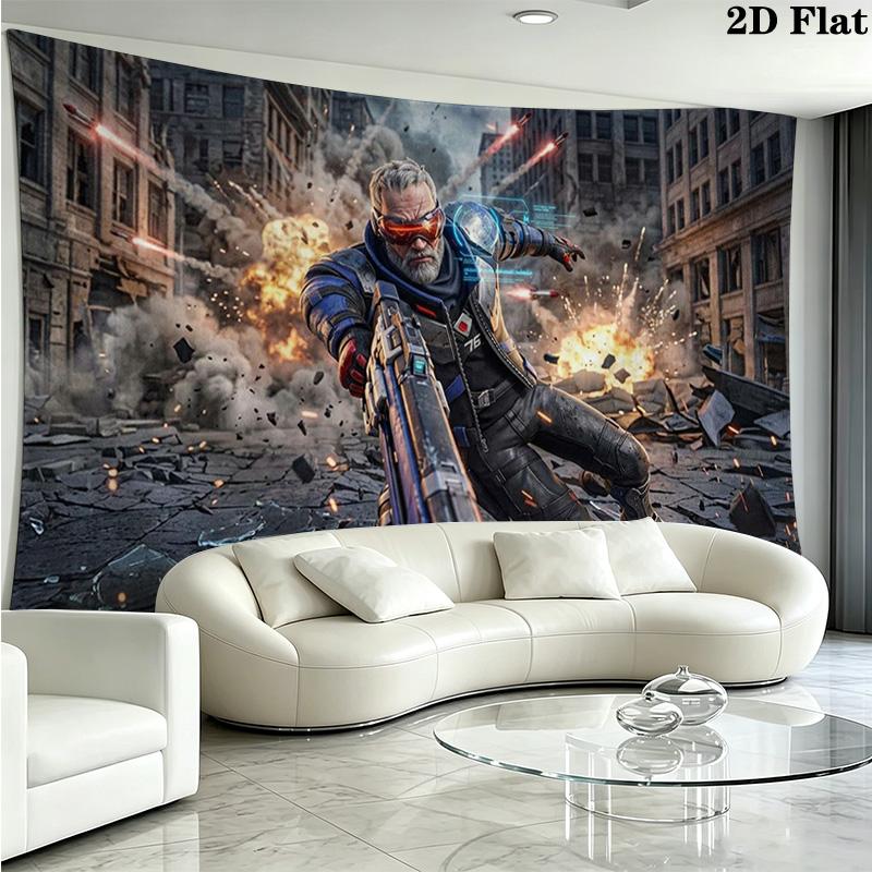 Overwatch Heroes Wall Tapestry Aesthetic Wall Hanging Printed Fabric Blanket Decorative Tapestries for Bedroom Living Room Home Decor