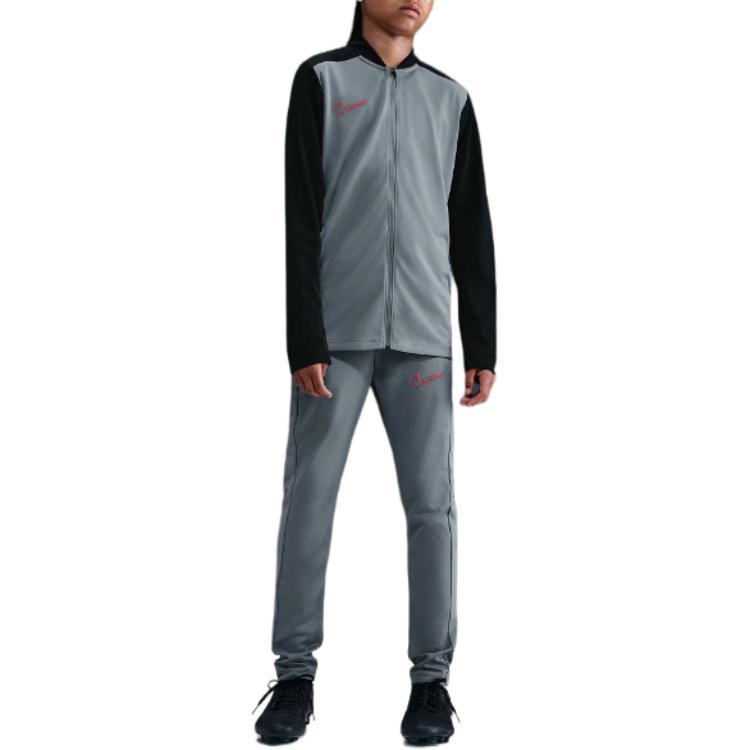 

Nike Casual Sports Suit Logo Zipper Side Pockets Long Sleeve Long Pants Kids suits Cool-Gray HJ3715-065 XS