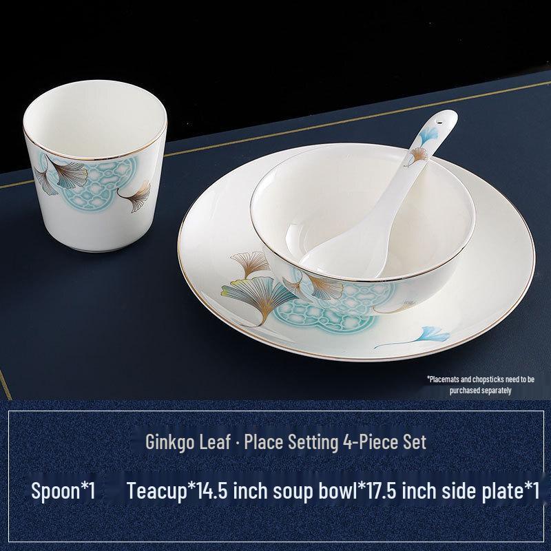 Abay Chinese Ginkgo Bone China Dining Set