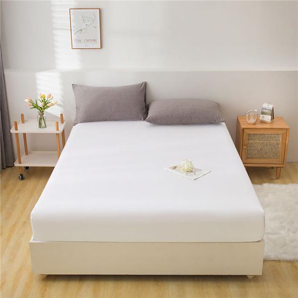 100% bumbac cearșaf de pat moale și groasă Husă de saltea Lenjerie de pat reglabilă Husă de protecție Husă de cuvertură de pat de culoare solidă Fără pernă