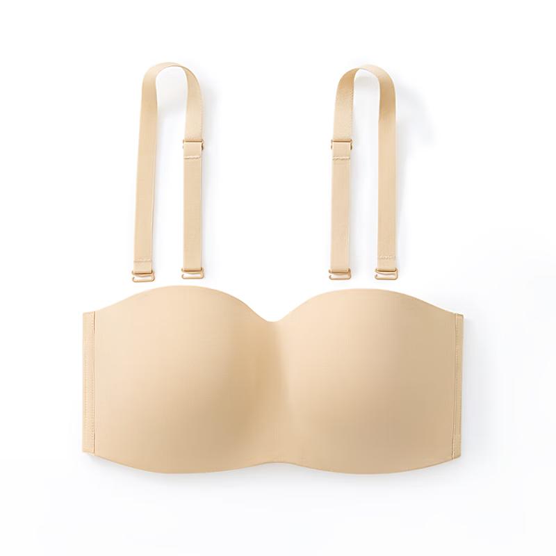 Mushigirl Seamless Strapless Anti-Slip Bandeau Bra 80D