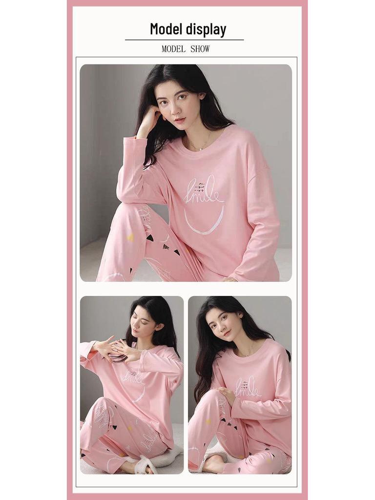 Women's Autumn/Winter Pajama Set: Cute, Girlish Long-Sleeve, Loose, Casual Homewear