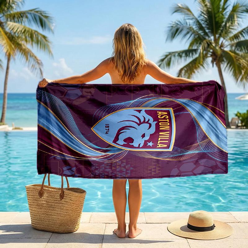 Asciugamano da Spiaggia Aston Villa Football in Morbida Microfibra Asciugatura Rapida Assorbente per Spiaggia Piscina Viaggio
