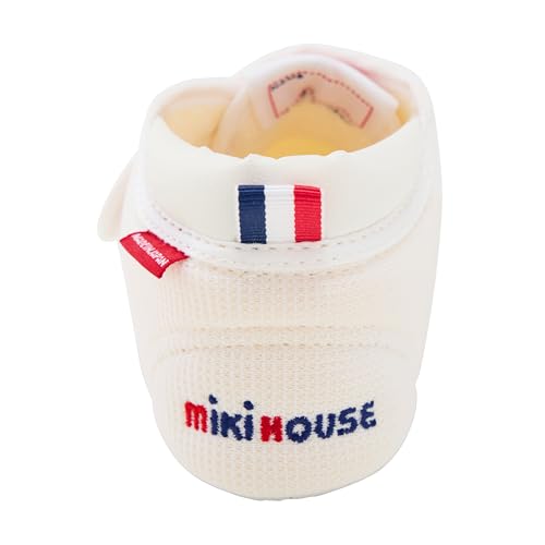 Miki House Baby Shoes, Bear Stitch Pre-Shoes, White, 10.5 cm, 2E