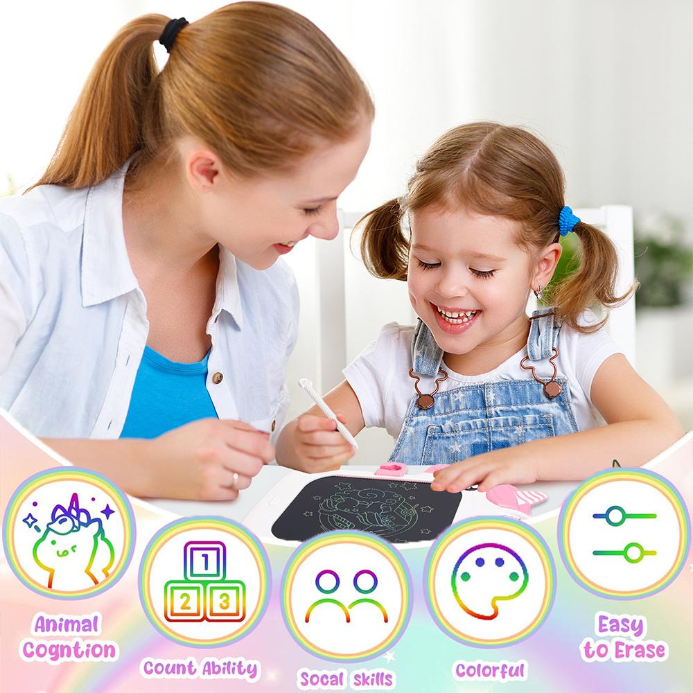 8.5Inch Unicorn LCD Drawing Board Writing Tablet Digit Magic Blackboard Art Painting Tool Kids Toys Brain Game Xmas Kid's Gift