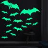 Glow Stickers Halloween Glow-in-the-Dark Bat Wall Stickers Luminous Cartoon Flying Bats Decals for Ceiling Door Window Decor Self-Adhesive Reusable