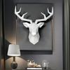 Home Decor Decorative Resin Elk Head Deer Head Wall Mount Animal Holder Wall Hanger Statue Animal Shapedat Hook Hanging Rack