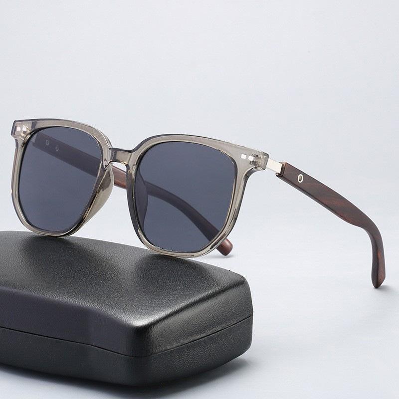 2024 HD Anti-UV Sunglasses with Metal Studs & Wood Grain Arms for Men & Women.