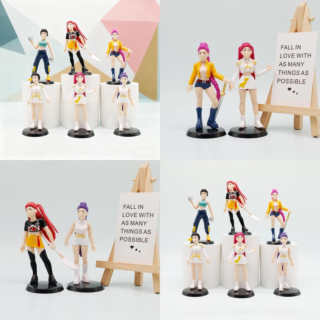 Kpop Demon Hunters Pvc Figurine With Base For Desk Decor Collectible Gift