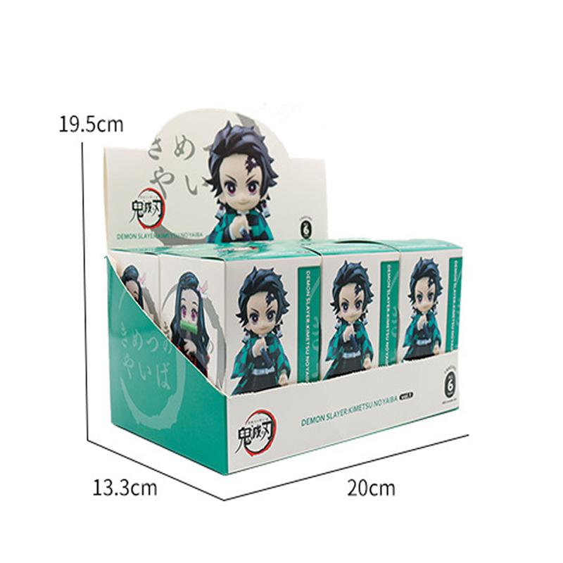 6pcs Anime Cartoon Figure Demon Slayer Tanjiro Kamado Nezuko Blind Box Statue Model Ornament Surprise Gift Box Collection Figure