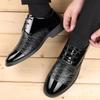 Men's Leather Shoes Spring Breathable Comfortable Casual Shoes Youth Business British Black Formal Leather Shoes Husband Dad Shoes