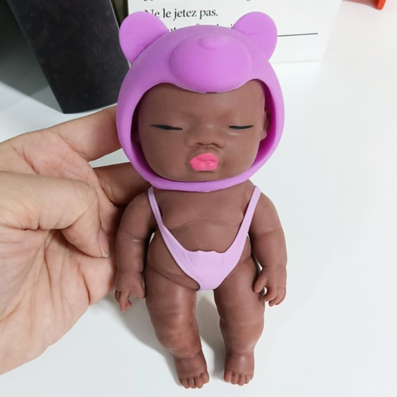 Squeeze African/Caucasian Doll Toy Stretch Doll Soft Stress Relieve Party Gift Pressure Release Office Anxiety Toy